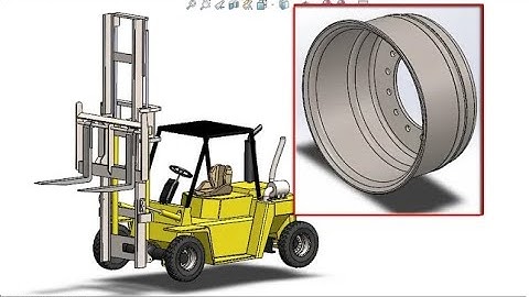Solidworks Tutorial - Forklift Part 08:  How to Make Wheel Rim