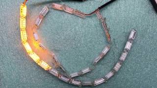 Switchback sequential LED strips - removable crystal covers and adjustable length HIDprojectors.com