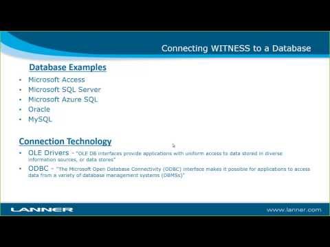 Connecting WITNESS to a Database - Part 1