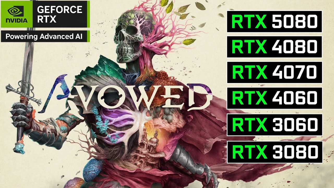 Avowed | RTX 5080 | RTX 4080 | RTX 4070 | RTX 4060 | RTX 3060 | RTX 3080 | PC Performance