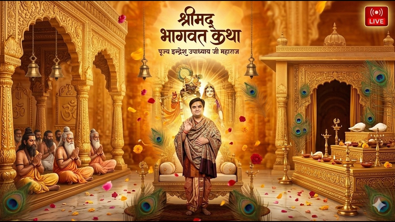🔴 LIVE SUNDAY SPECIAL| श्रीमद्भागवत कथा | पूज्य श्री इन्द्रेश उपाध्याय जी महाराज | आज की दिव्य कथा