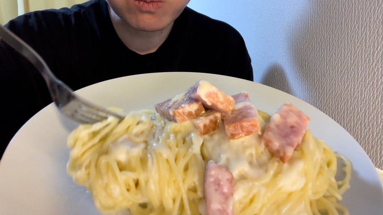 MUKBANGチーズのパスタ食べるだけ
