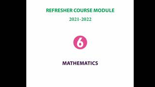 REFRESHER COURSE MODULE VI MATHS -  SOLUTIONS FOR THE TOPIC (9-15)
