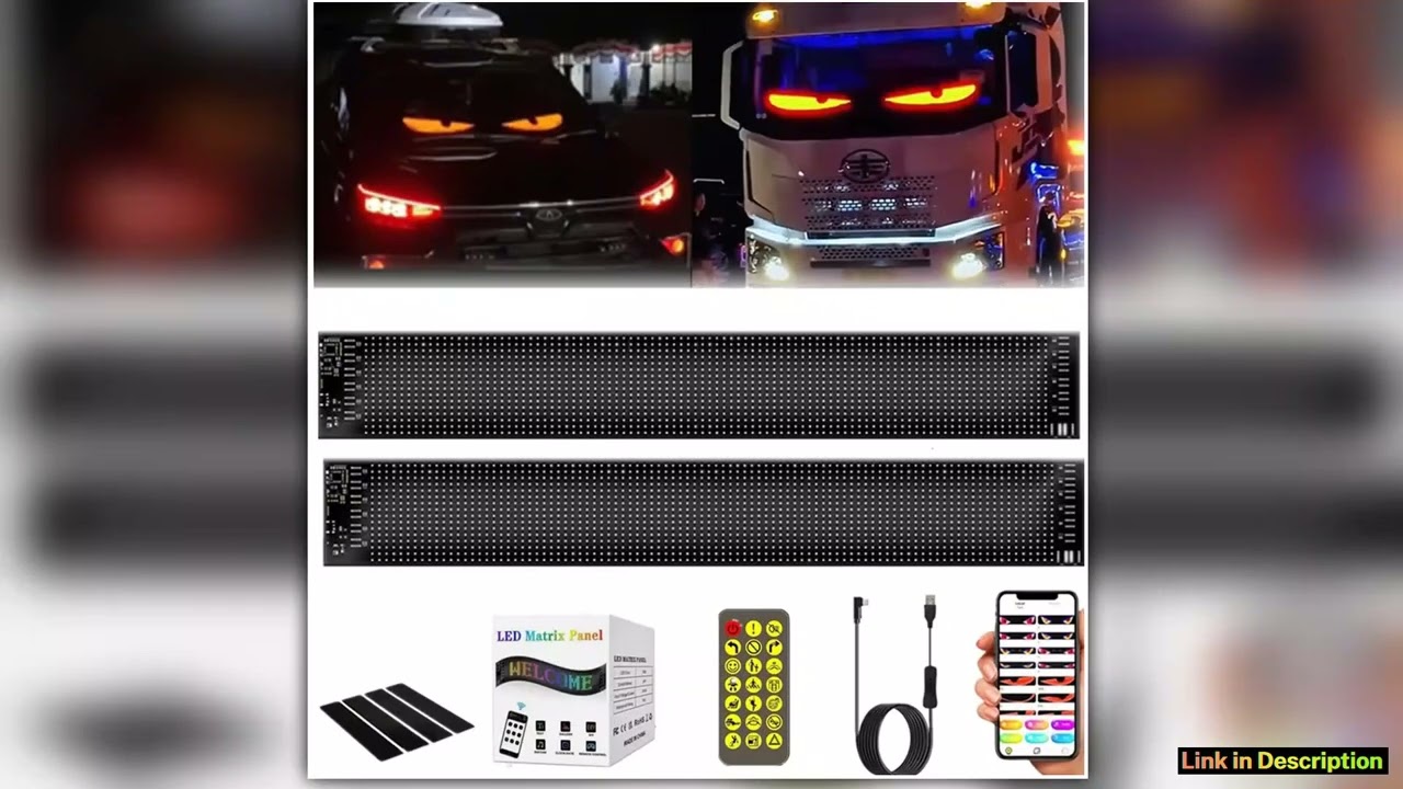 2PCS Windshield Eyes Light LED Flexible Devils Dynamic RGB Matrix Pixel Panel Bluetooth APP Car Eye