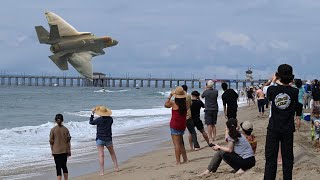 : F-35 lightning II,  in this stunning display of speed & agility Pacific Airshow Huntington beach
