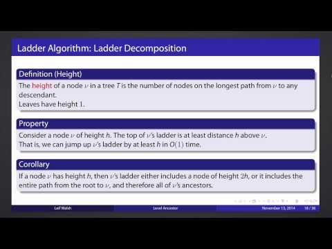 PWLSF- 11/2014 - Leif Walsh on Level Ancestor Simplified