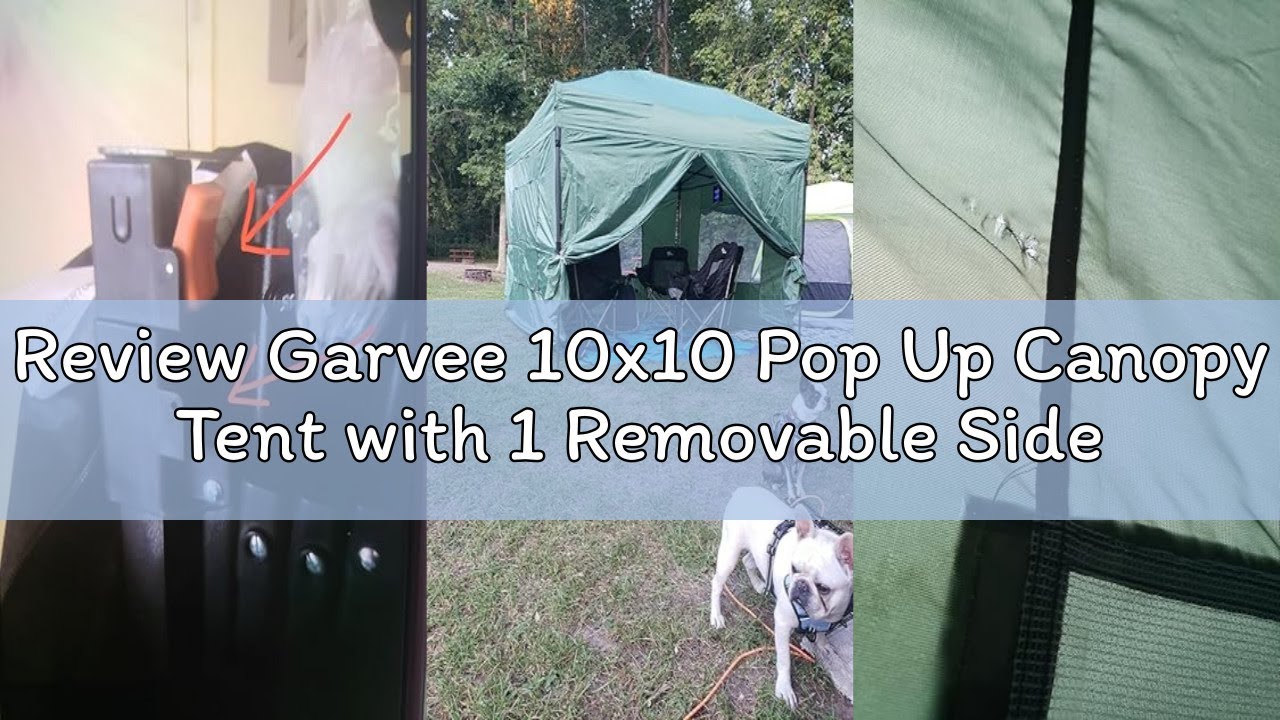 Review Garvee 10x10 Pop Up Canopy Tent with 1 Removable Sidewall, Heavy Duty Commercial Instant Shel