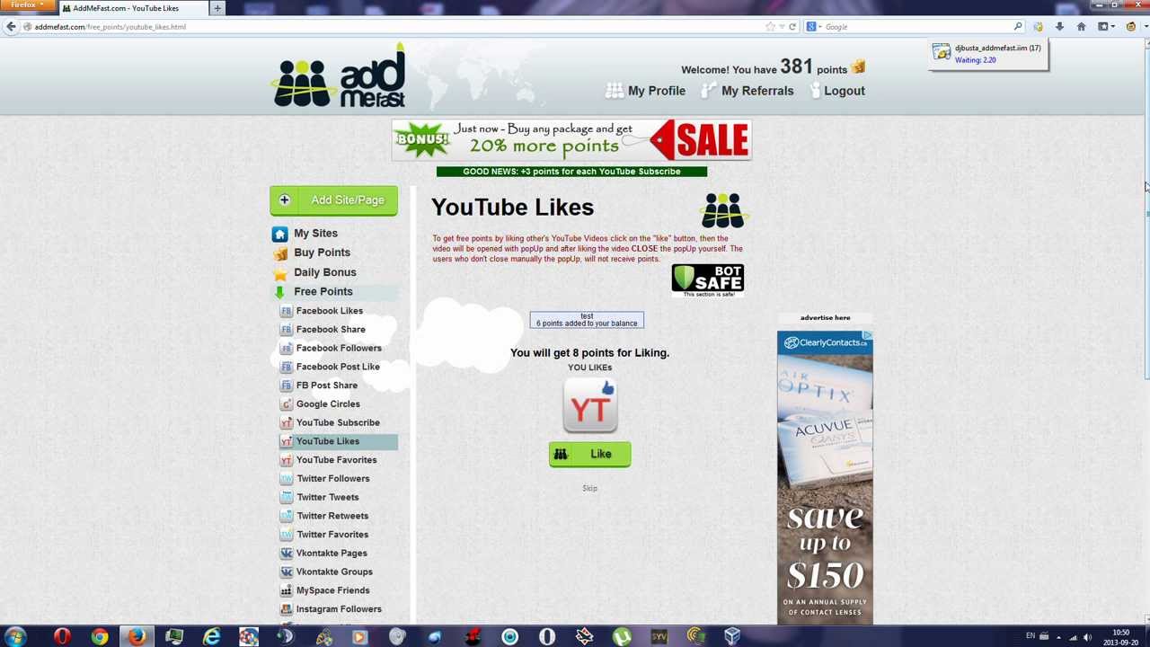 addmefast Working script tested 2013/09/20