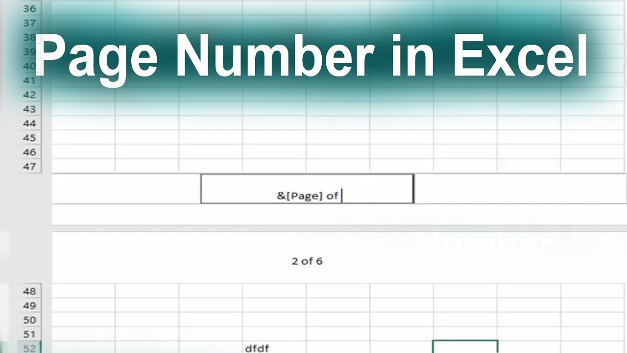 How To Put Page Number In Excel Sheet