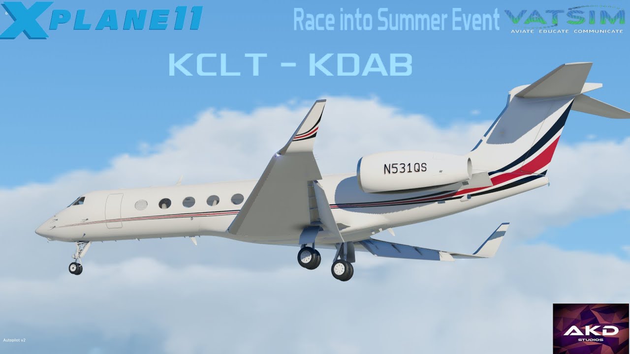 🔴X-Plane 11 Livestream | Gulfstream 550 KCLT - KDAB | Racing to summer Vatsim FNO Event