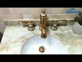 Vouruna luxurious golden widespread bathroom sink faucets