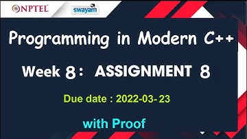 Programming in Modern C++ Week 8 Assignment 8 [ Jan-2022 with Proof NPTEL Swayam ]
