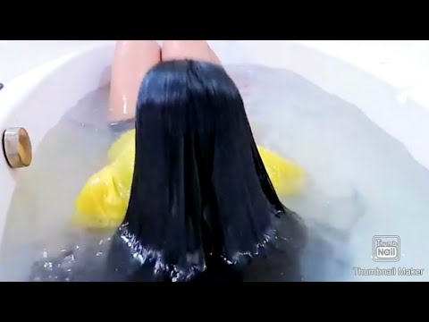 ASMR Long Hair Wash.  #hairdunk #asmrhairplay #longhairplay #hairwash #hairwashing #bathqueen