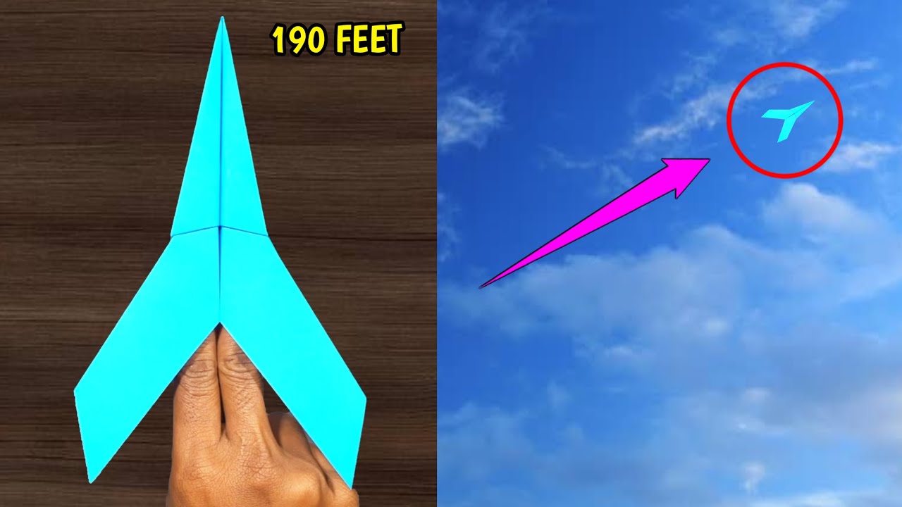 How to Make the BEST PAPER AIRPLANE that Flies Really Far - Over 190 ...