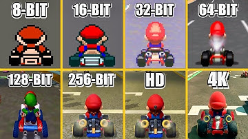 Mario Kart 8-BIT vs 16 BIT vs 32-BIT vs 64-BIT vs 128 BIT vs 256 BIT vs HD vs 4K