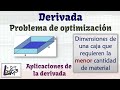 Volumen caja sin tapa | Aplicaciones de la derivada | Problemas de Optimización | La Prof Lina M3