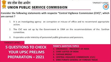 7th April 2021 Mock Questions for UPSC Prelims | Useful for all Competitive Exams