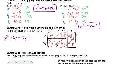 Algebra - 7.2 multiplying polynomials