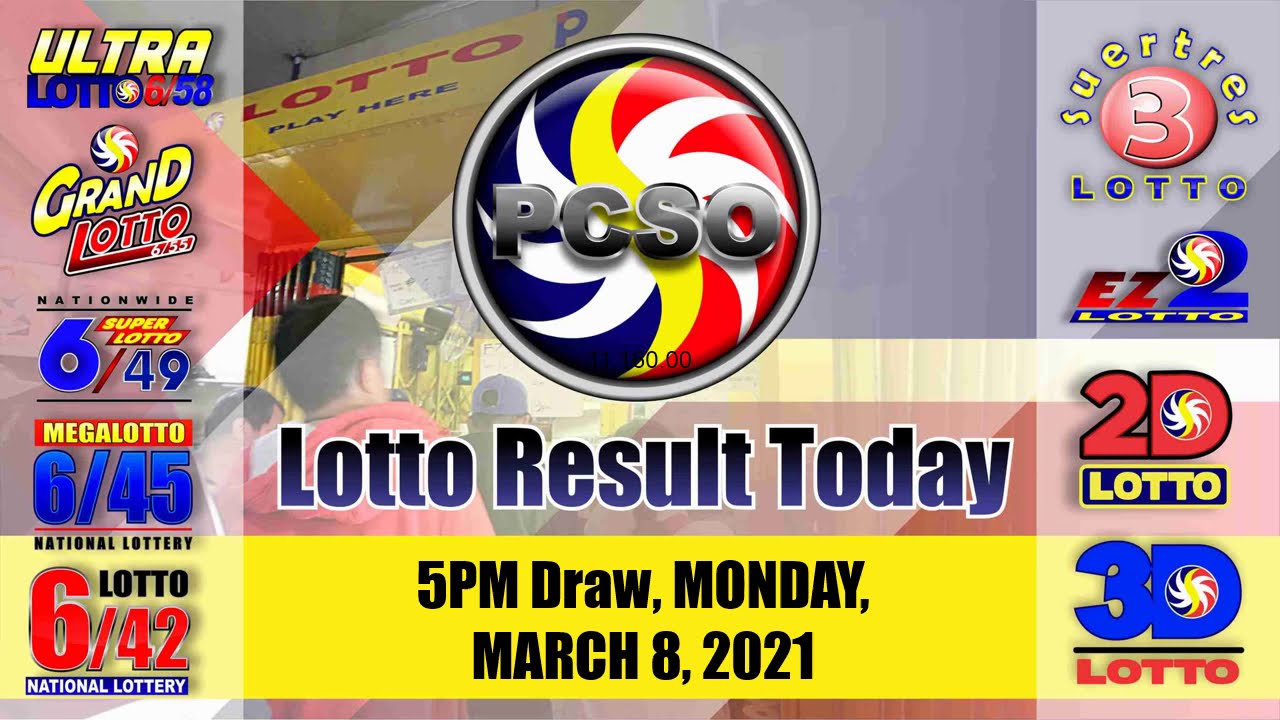 Lotto Result Today Monday March 8 2021 Official Pcso Lotto Result Lotto Result Today Monday March 8 2021 Official Pcso Lotto Result