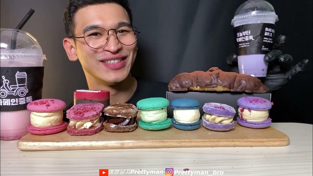ASMR MUKBANG / Asmr Blueberry Nutella Banana Waffle Chocolate Magnum