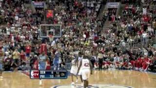 Allen Iverson's first shot after returning to the Philadelphia 76ers