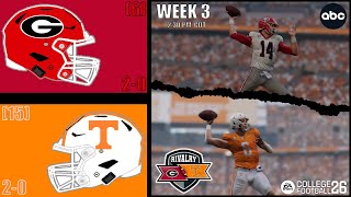 (6) Georgia vs. (15) Tennessee | Week 3 - Simulation | College Football 26