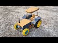 how to make a | mini RC tractor | DIY cardboard |  2 DC Motar 2 Battery connect | creative build