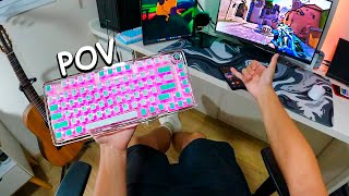 O Teclado mais Lindo que eu já usei - POV + Valorant