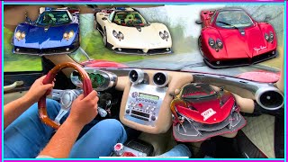 3X Pagani Zonda & Apollo Ie On The Autobahn | Shooting Flames & Insane Acceleration Sounds - Onboard