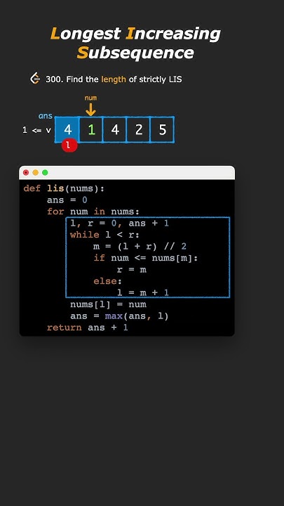 Longest Increasing Subsequence (Leetcode 300) - YouTube