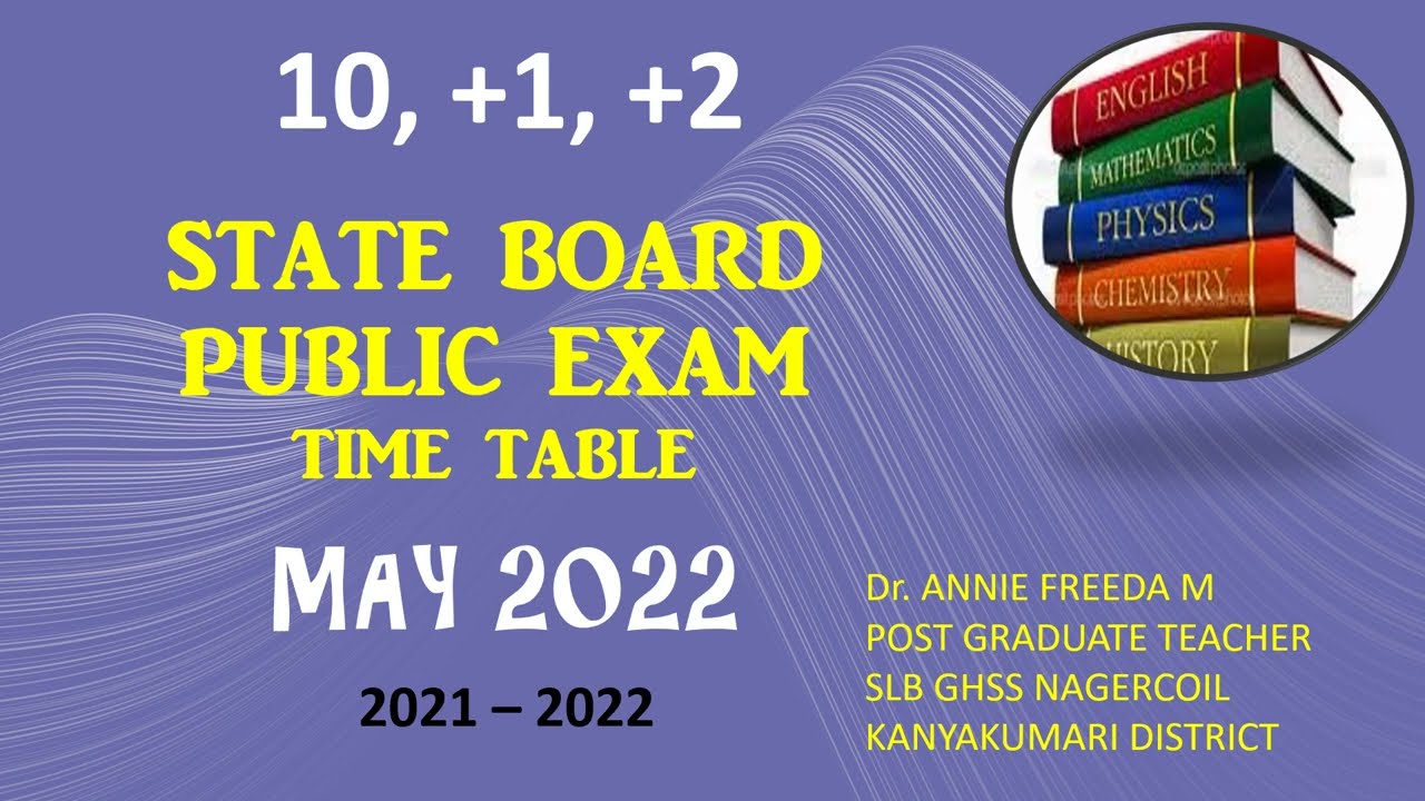 10, +1, +2 COMMON EXAM Time Table 2021-2022
