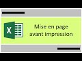 Mise en page Excel avant impression