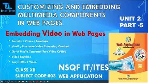 Embed Video in Web Page | Customizing & Embedding Multimedia Component in Web Pages | CLASS XII |803