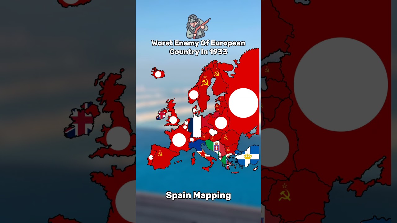 Worst Enemy of Europe Country in 1933 vs 1943 