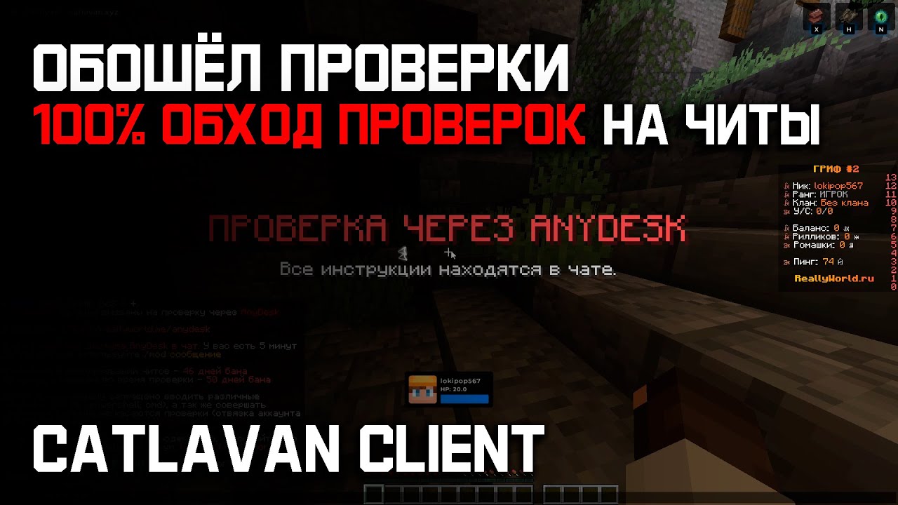 ОТКЛЮЧАЕМ МОДЕРАТОРОВ НА ПРОВЕРКАХ | КАК ПРОЙТИ ПРОВЕРКУ НА ЧИТЫ CATLAVAN CLIENT REALLYWORLD