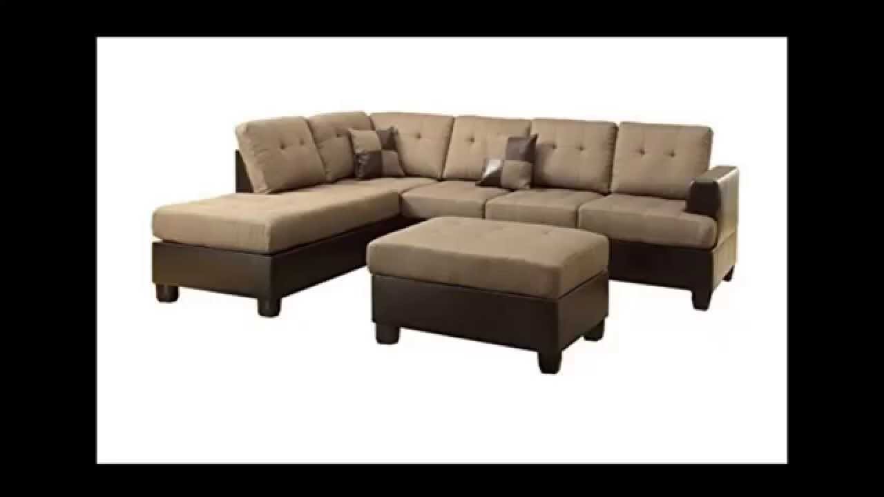 Poundex Bobkona Winden Blended Linen 3Piece Reversible Sectional Sofa