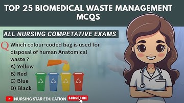 Top 25 Biomedical Waste Management MCQs for Nursing Exams |Important Question with Answer