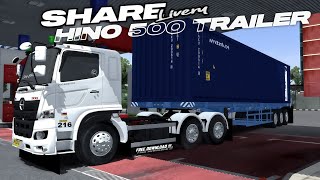 Share livery&PPL || mod busid truck hino 500 trailer container 40ft "Neng Elma" screenshot 1