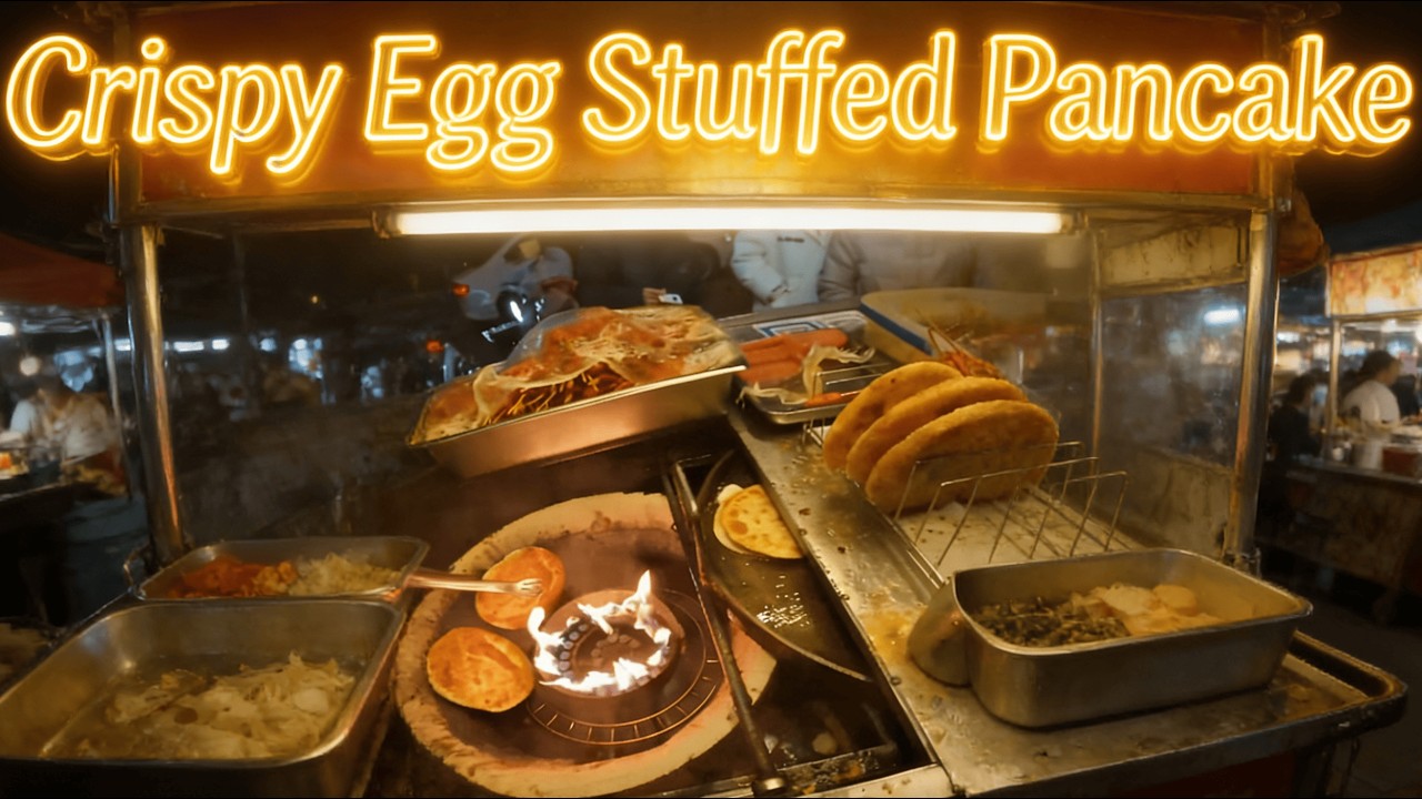 Street Stall Makes Crispy Egg Pancakes, Baked In Oven With Secret Sauce!