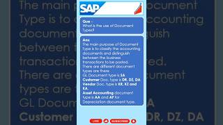 SAP FICO Interview Question Answer| Document Type in SAP ECC and S4 Hana| #shorts #sapfico