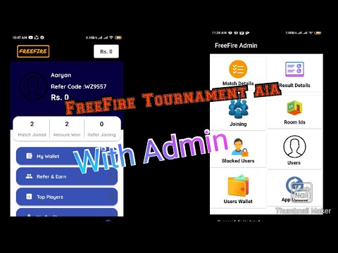 FreeFire Tournament aia file || New Admin App || Dynamic Payment System ...