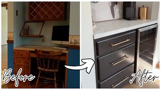 DIY BEVERAGE CENTER | AFFORDABLE AND KITCHEN UPDATE