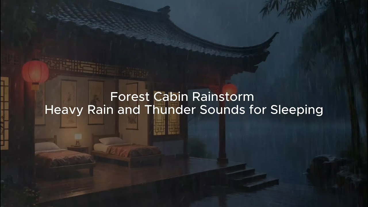 Forest Cabin Rainstorm | Heavy Rain and Thunder Sounds for Sleeping ...