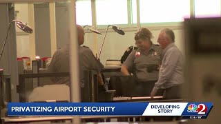 Is it safe for a larger airport like Orlando's MCO to privatize airport security?