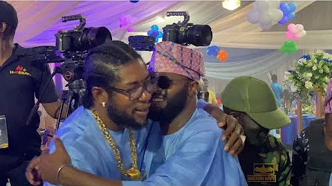 FEMI ADEBAYO & ABU ABEL HUG EACH OTHER PASSIONATELY AT CUTE ABIOLA NAMING CEREMONY PARTY