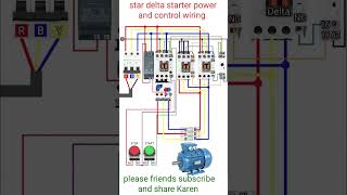 star delta starter wiring diagram#explained #three phase motor wiring #shoerts #tech#automation#star