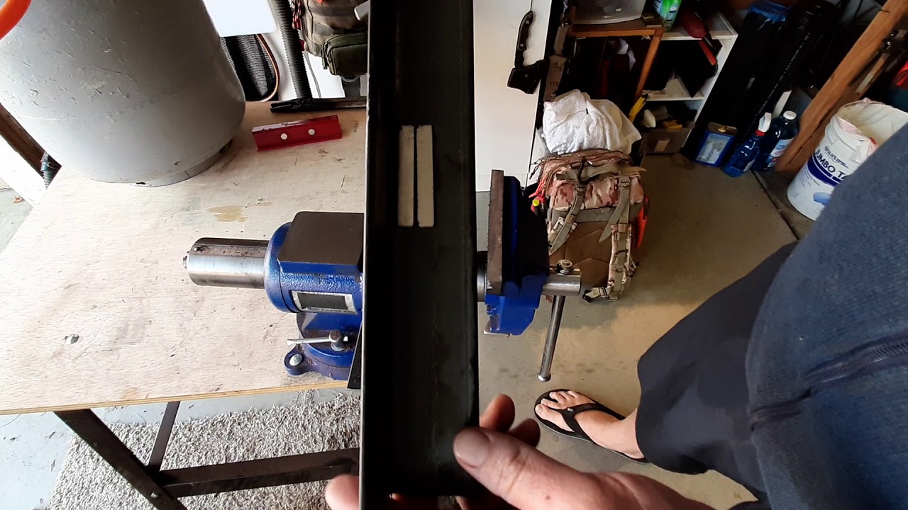 Knife straightening jig from angle iron. YouTube