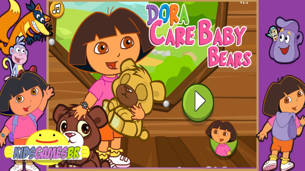 DORA THE EXPLORER CARE BABY BEARS | DORA AVENTUREIRA DRESS UP GAME HD - YouTube
