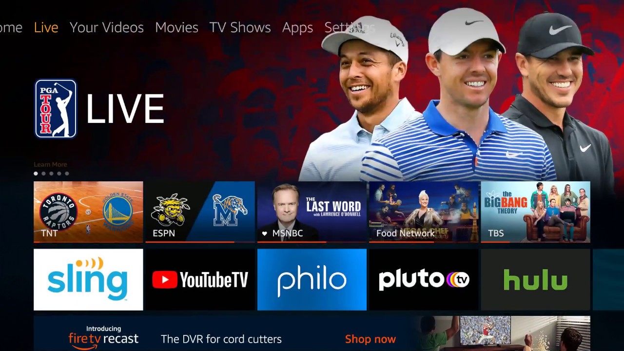 Fire TV better integrates live programming on Sling, Hulu Live and YouTube TV