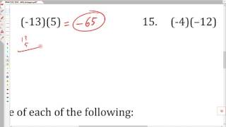 Practice Test 1 - Integers